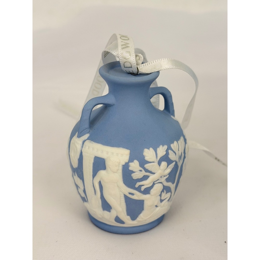 Wedgwood Portland Vase Ornament Blue Jasperware Neoclassical Miniature in Box